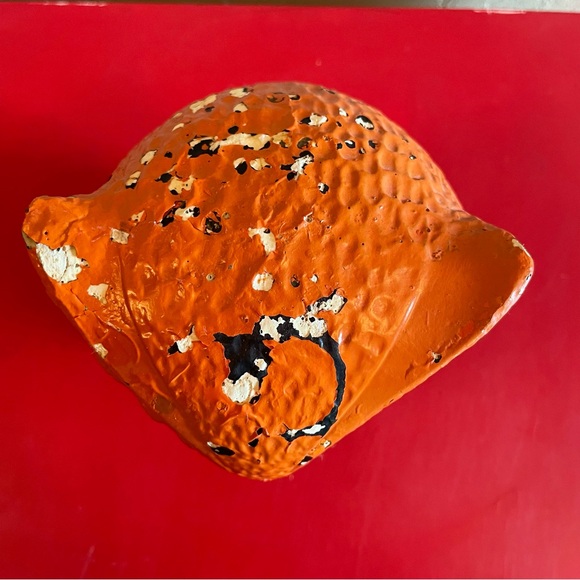 Vintage Freeman McFarlin of California Owl Orange Chippy Figurine 7" MCM Pottery - Picture 5 of 6